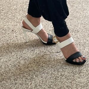 Very stylish black and white platform summer Sandals